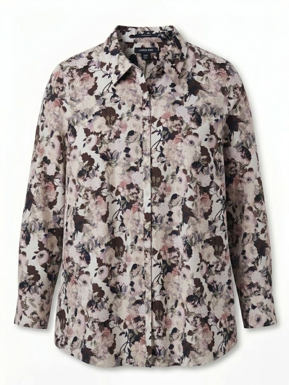 Lands' End Plus Size 20W Blouse – 100% Supima Cotton – Vintage Floral Print